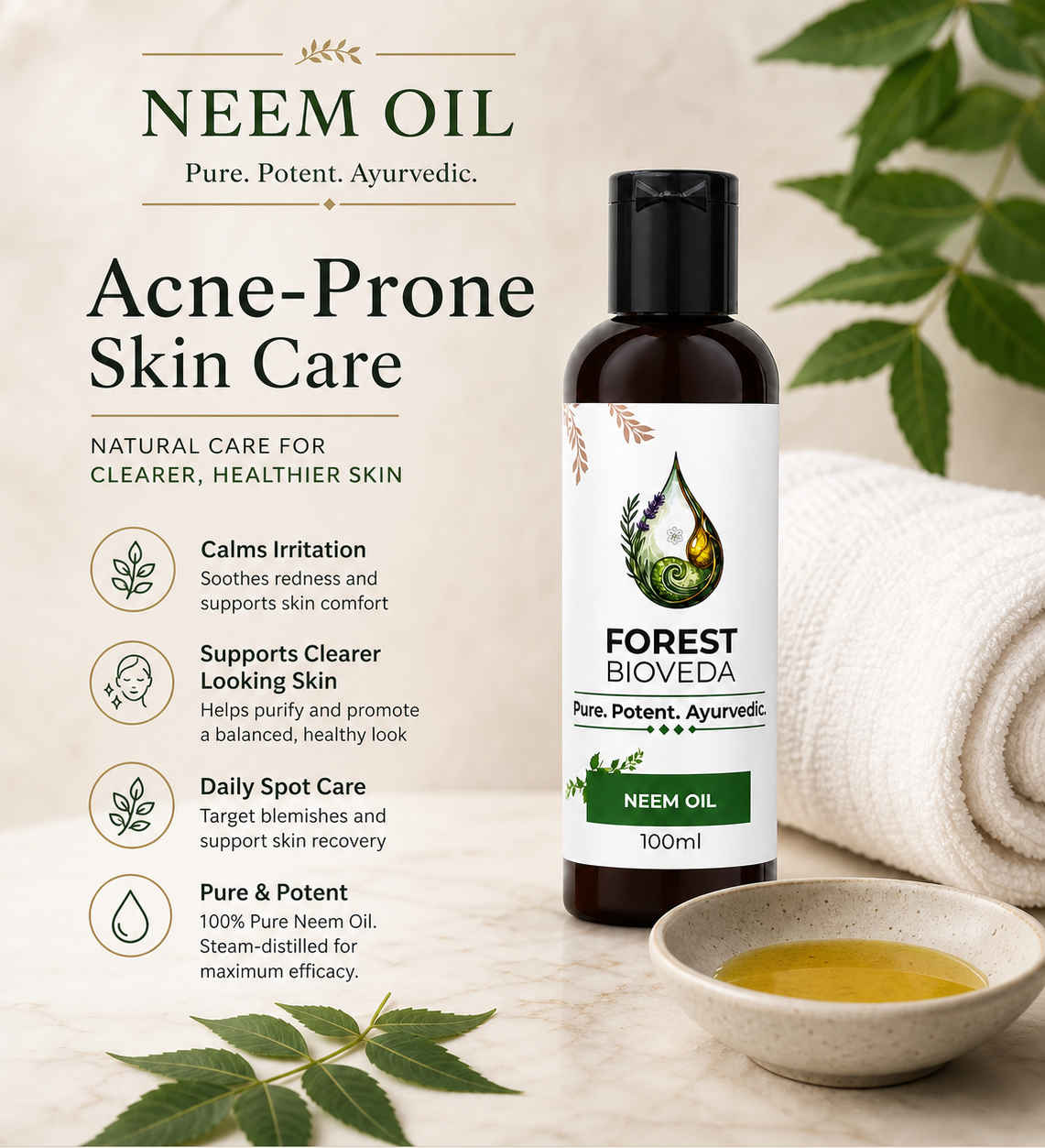 Neem oil For Clear, Balanced & Healthy-Looking Skin