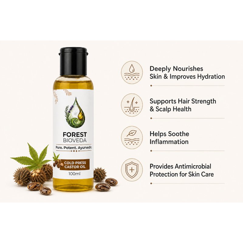 Cold Press Castor Oil For Stronger Hair & Lasting Hydration