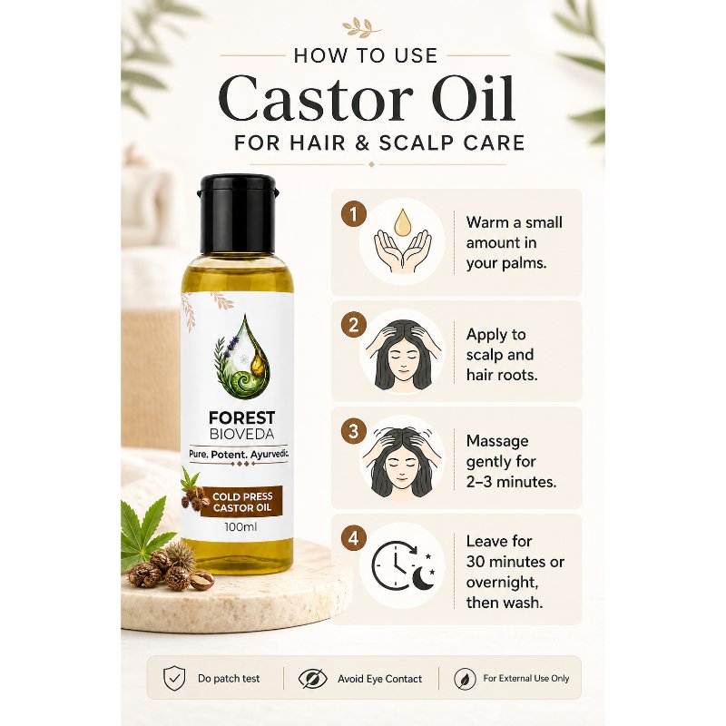 Cold Press Castor Oil For Stronger Hair & Lasting Hydration