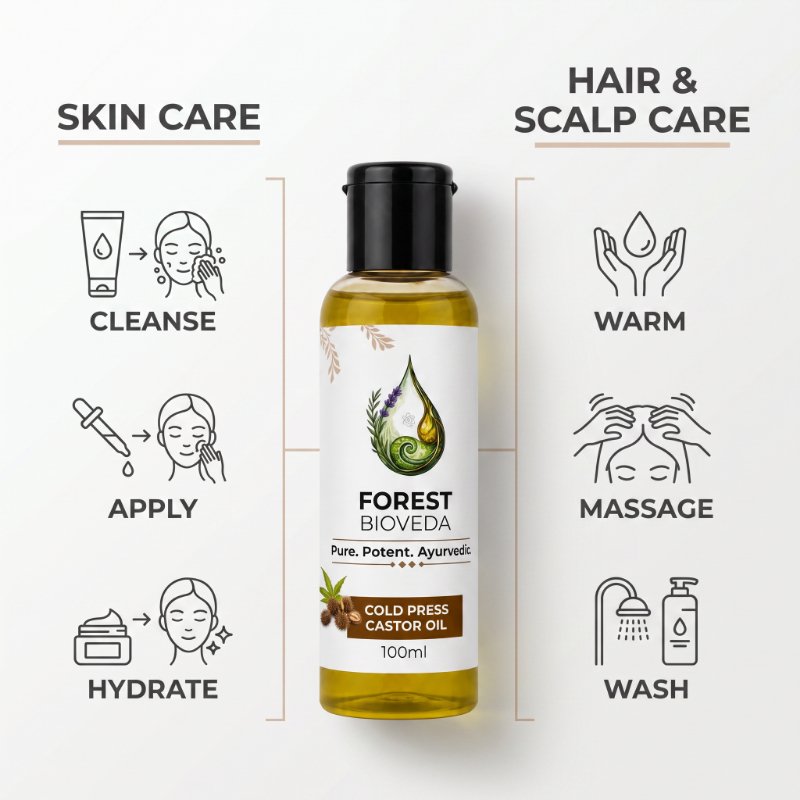 Cold Press Castor Oil For Stronger Hair & Lasting Hydration